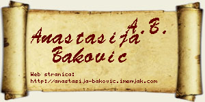 Anastasija Baković vizit kartica